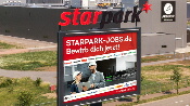 Werbefläche am Starpark mit Werbung für das Jobportal www.starpark-jobs.de